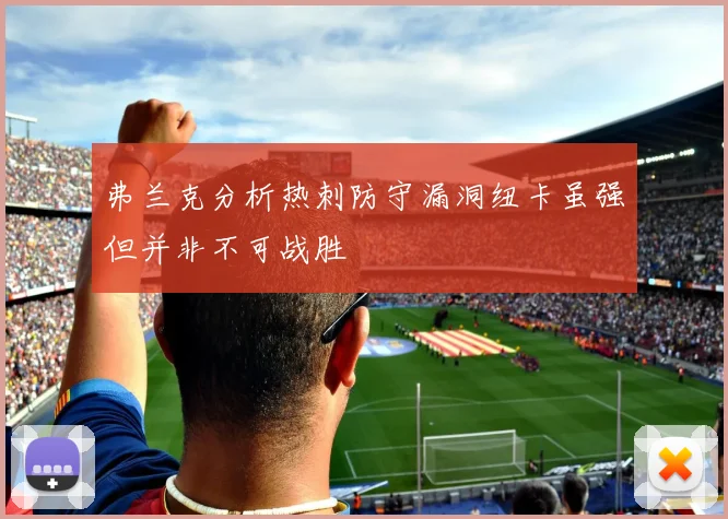 弗兰克分析热刺防守漏洞纽卡虽强但并非不可战胜